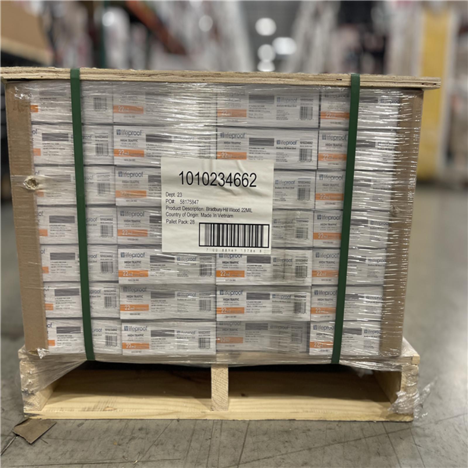 DALLAS LOCATION-Lifeproof Bradbury Hill Wood 22 MIL x 7.1 in. W x 48 in. L Click Lock Waterproof Luxury Vinyl Plank Flooring (28 UNITS)