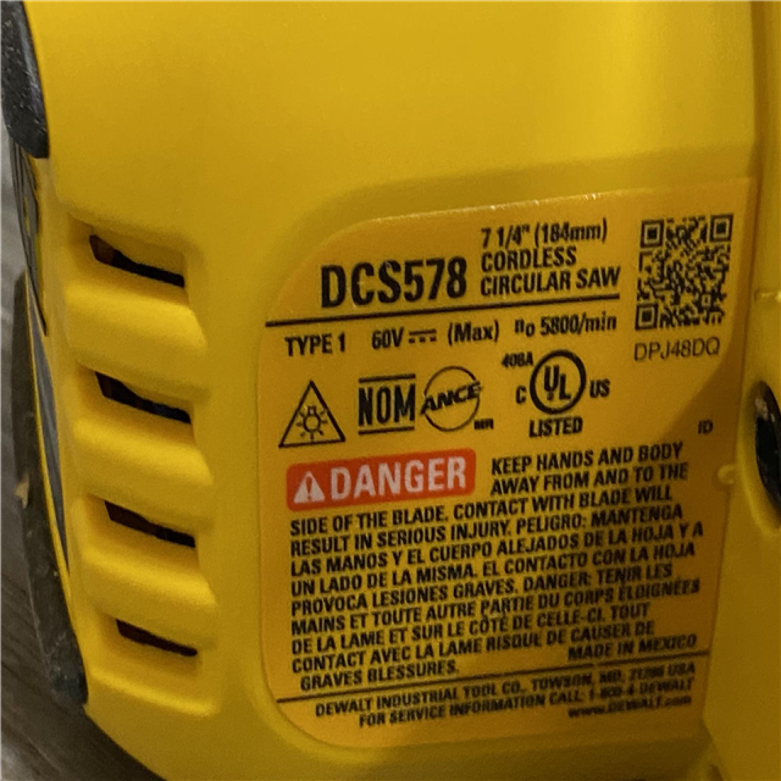 AS-IS DEWALT FLEXVOLT 60V MAX Cordless Brushless 7-1/4 in. Circular Saw with Brake (Tool Only)