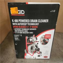Phoenix NEW RIDGID K-400 AutoFeed Drain Cleaning Snake Auger 120-Volt Drum Machine and C-32IW 3/8 in. x 75 ft. Cable + Tool Set & Gloves