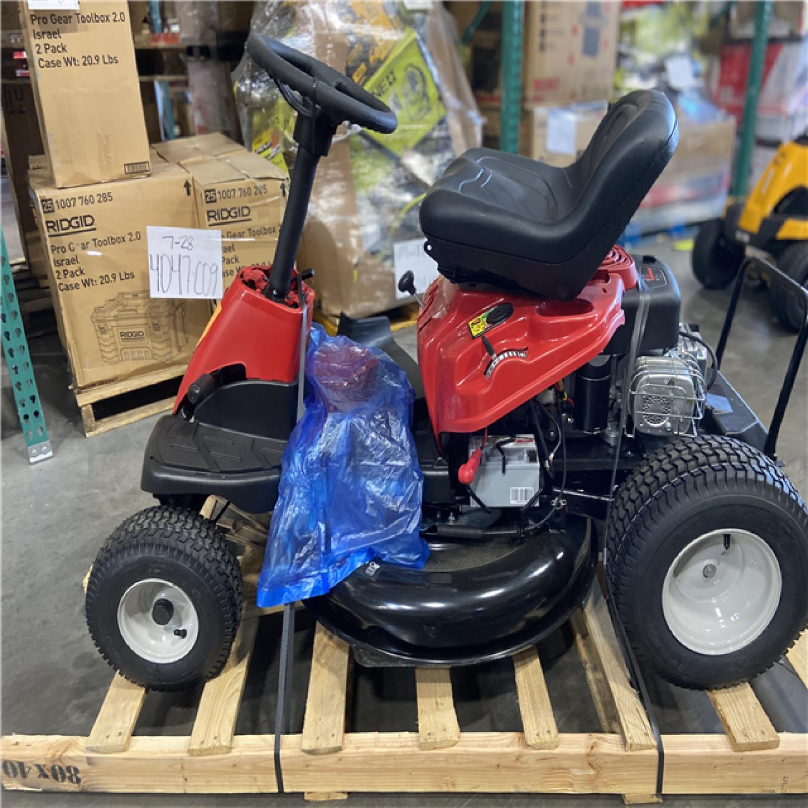 DALLAS LOCATION -Troy-Bilt 30 in. 10.5 HP Briggs and Stratton Engine 6-Speed Manual Drive Gas Rear Engine Riding Mower