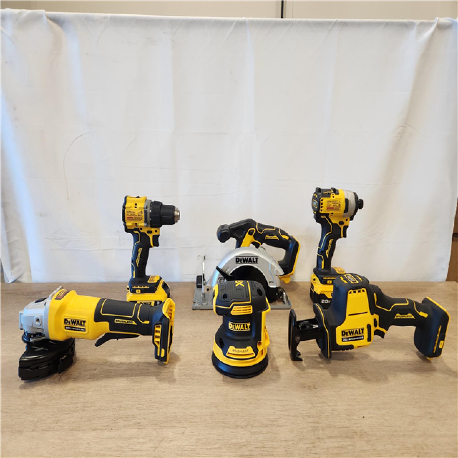 AS-IS- DEWALT 20V Lithium-Ion Cordless 6-Tool Combo Kit with 5.0 Ah and 2.0 Ah Batteries  Charger and Tough System 2.0 Rolling Toolbox