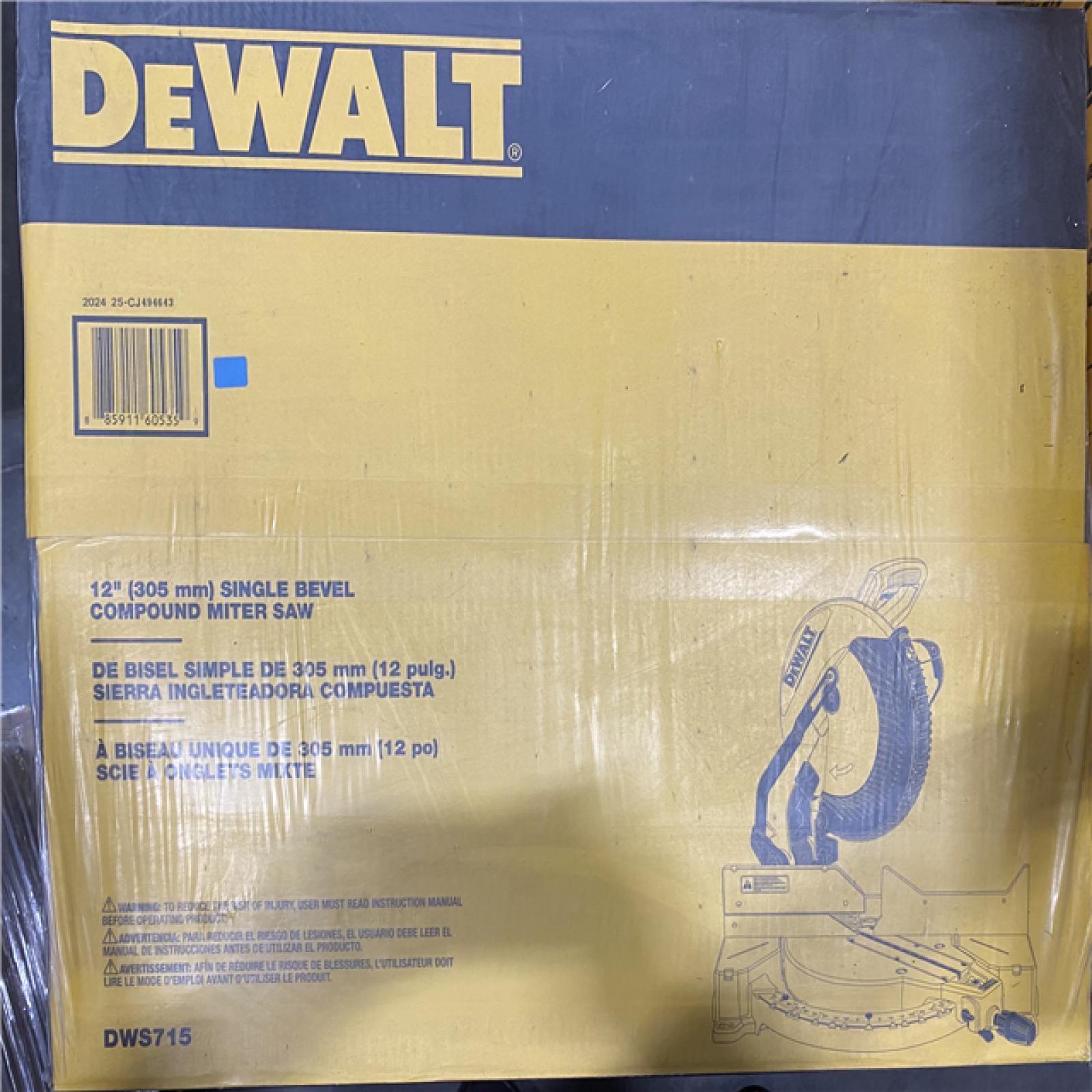 NEW- DeWalt 15 Amp Corded 12 in. Single Bevel Compound Miter Saw