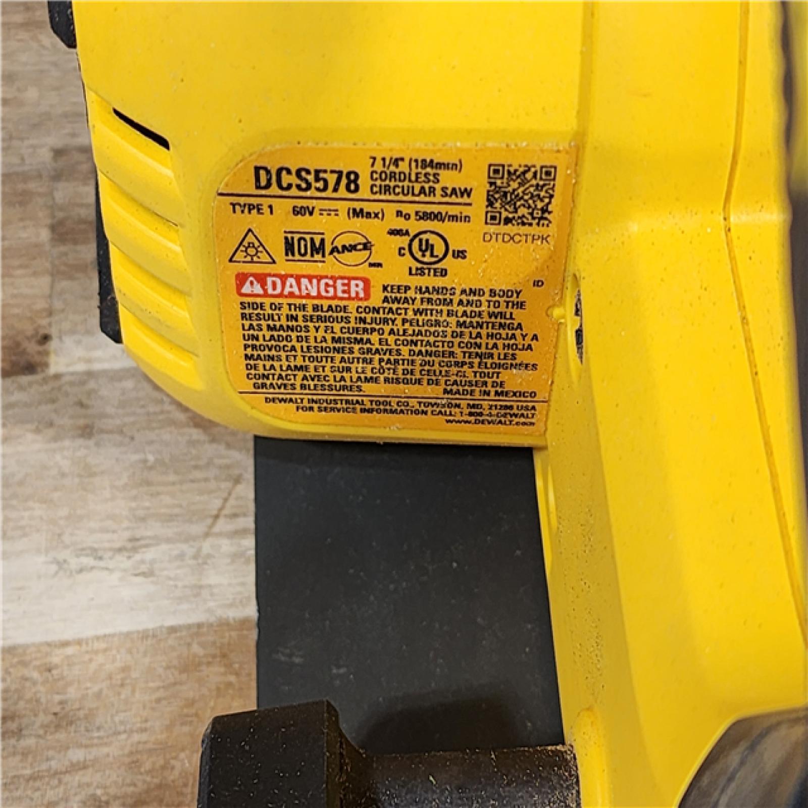 HOUSTON LOCATION - AS-IS DEWALT FLEXVOLT 60V MAX Cordless Brushless 7-1/4 in. Circular Saw with Brake (Tool Only)