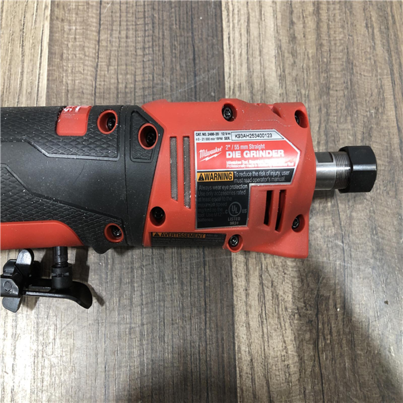 AS-IS Milwaukee FUEL 12V Lithium-Ion Brushless Cordless 1/4 in. Straight Die Grinder (Tool-Only)