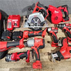 HOUSTON LOCATION - AS-IS MILWAUKEE 9 TOOL COMBO KIT W/ (2) BATTERY & CHARGER