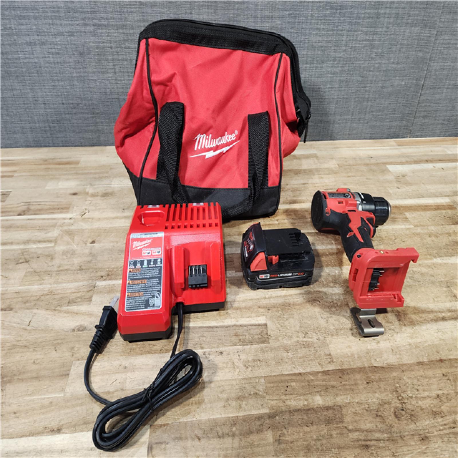 HOUSTON LOCATION - AS - IS Milwaukee 18V Lithium-Ion Brushless Cordless 1/2 in. Compact Drill/Driver with kit