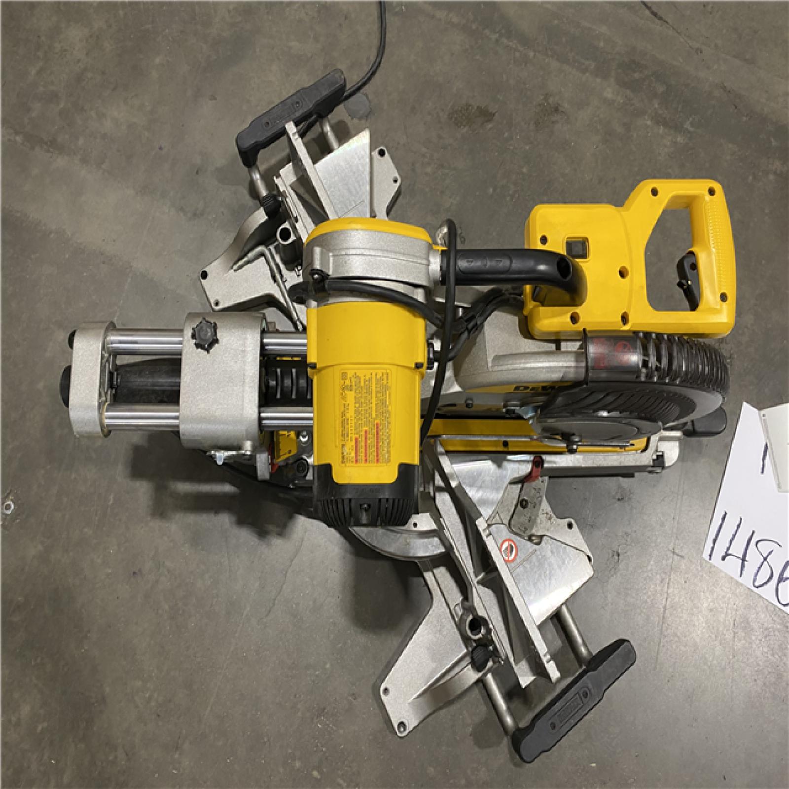 As-Is-DEWALT 15 Amp Corded 12 in. Double Bevel Sliding Compound Miter Saw