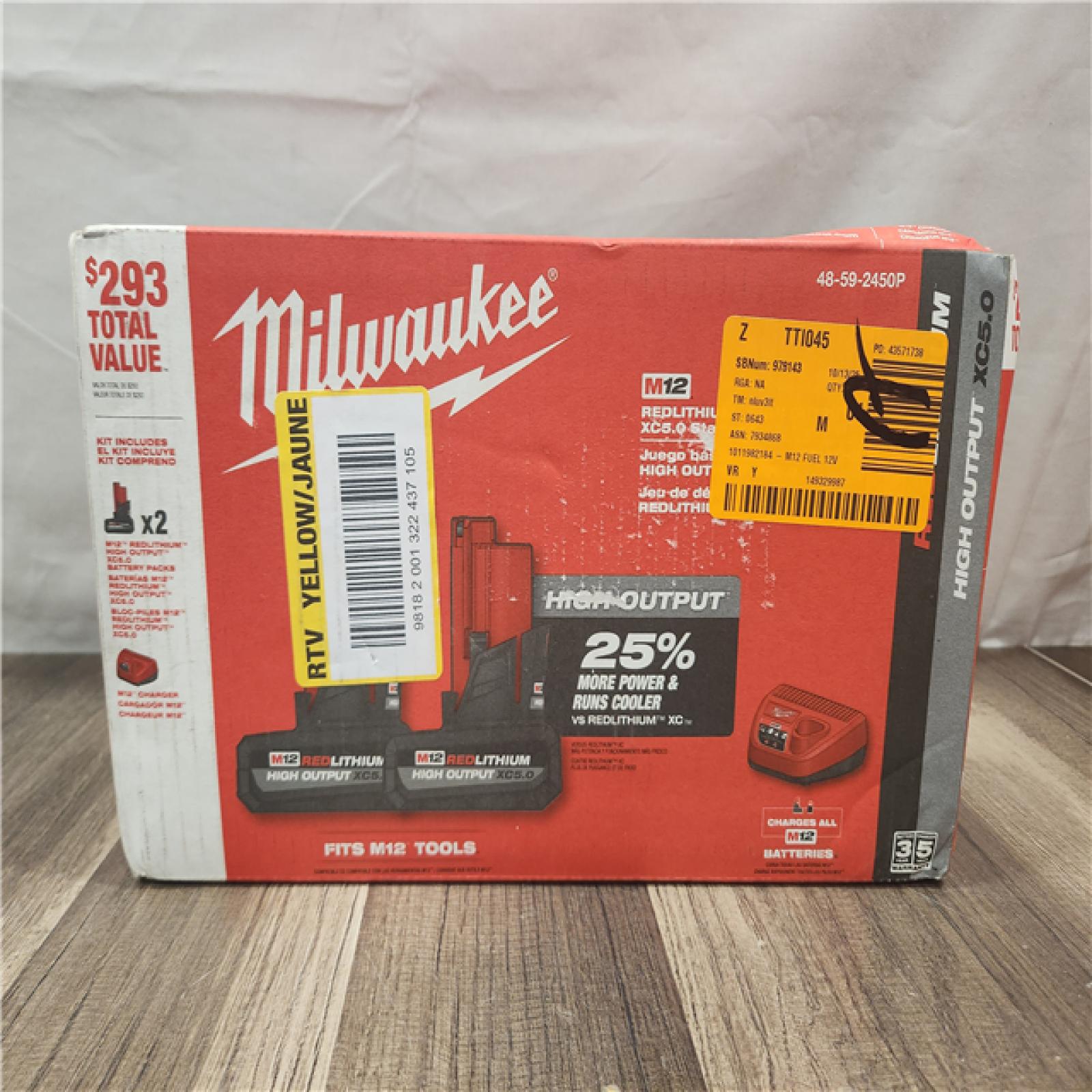 NEW- Milwaukee M12 12V Lithium-Ion XC High Output 5.0 Ah Battery Pack (2-Pack) Starter Kit with Charger