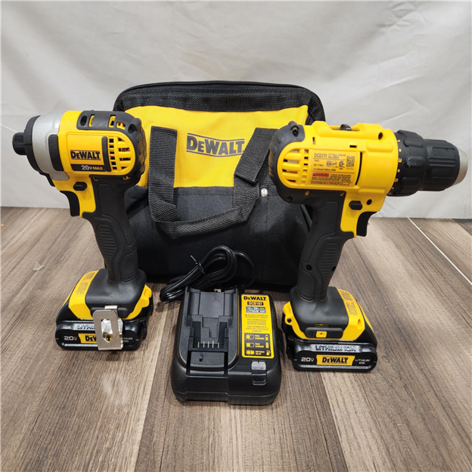 AS-IS DeWALT 20V MAX Cordless Drill Driver/Impact Driver Combo Kit 1.3 Ah Lithium Ion