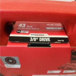 Phoenix NEW Milwaukee SHOCKWAVE 3/8 in. Drive SAE and Metric 6 Point Impact Socket Set (43-Piece) (SEALED)