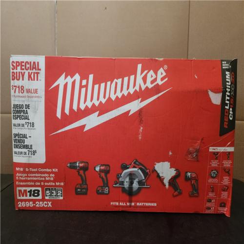 Phoenix NEW Milwaukee M18 18V Lithium-Ion Cordless Combo Kit (5-Tool) with (1) 3.0Ah and (1) 1.5Ah Battery  (1) Charger  (1) Tool Bag