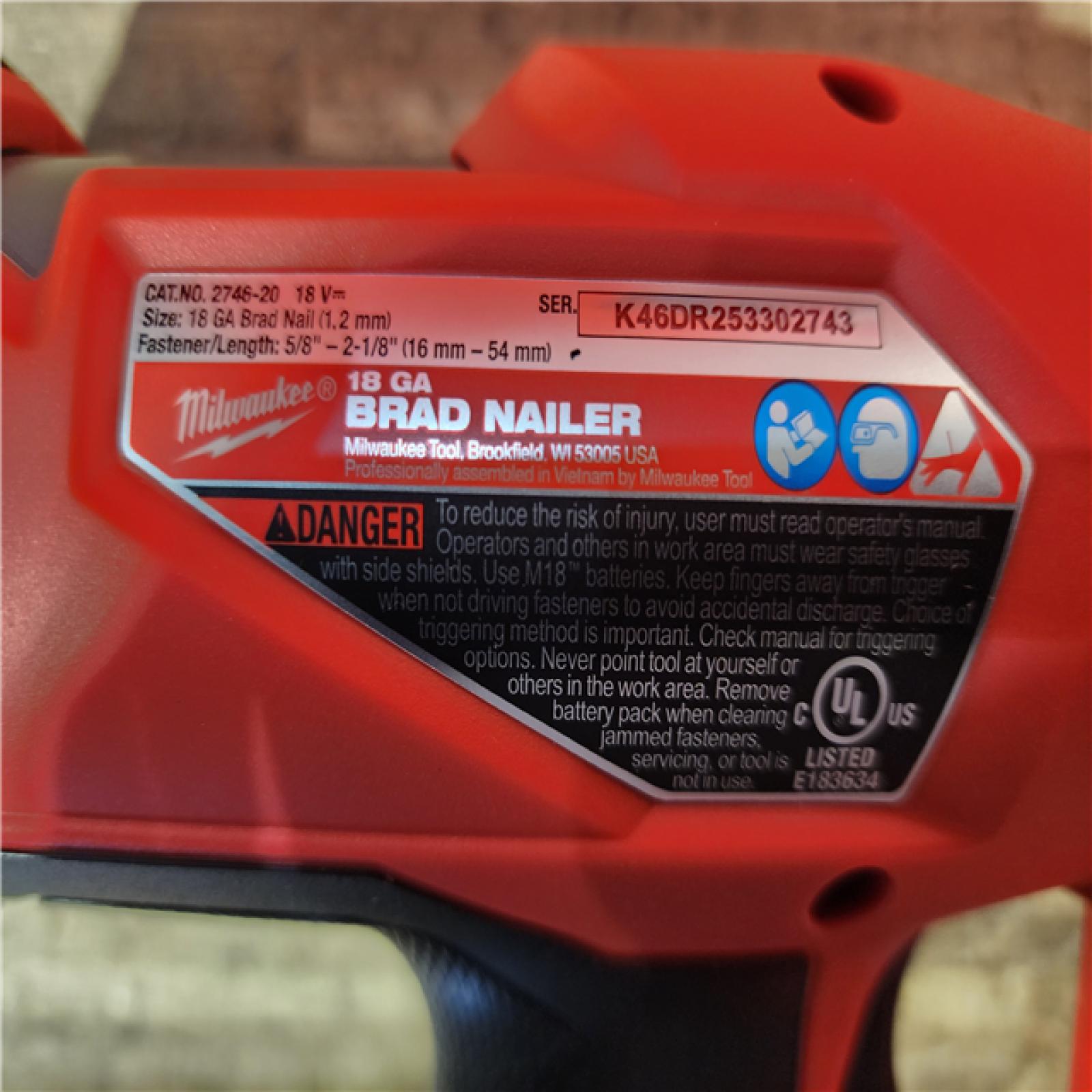 HOUSTON LOCATION - AS-IS (APPEARS LIKE NEW) Milwaukee FUEL 18-Volt Lithium-Ion Brushless Cordless Gen II 18-Gauge Brad Nailer (Tool-Only)
