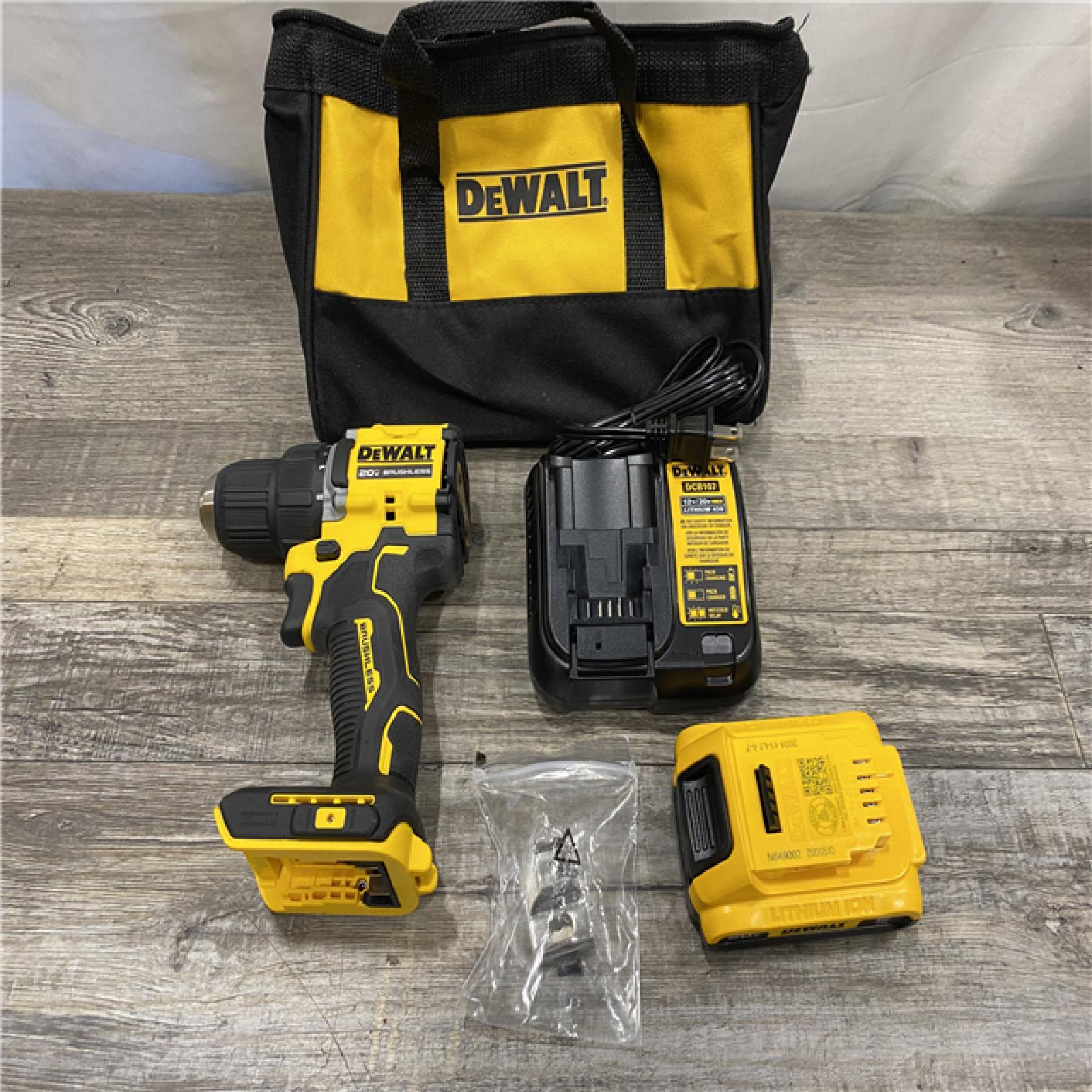 AS-IS DEWALT Atomic 20V Lithium-Ion Cordless Compact 1/2 in. Drill/Driver Kit