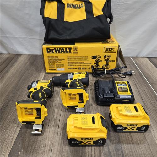 GOOD  DEWALT 20V MAX XR Hammer Drill and ATOMIC Impact Driver 2 Tool Cordless Combo Kit with (2) 4.0Ah Batteries, Charger, and Bag