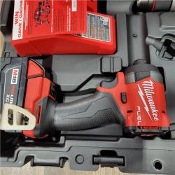 AS-IS MILWAUKEE M18 FUEL 18V Lithium-Ion Brushless Cordless Hammer Drill and Impact Driver Combo Kit (2-Tool) with 2 Batteries