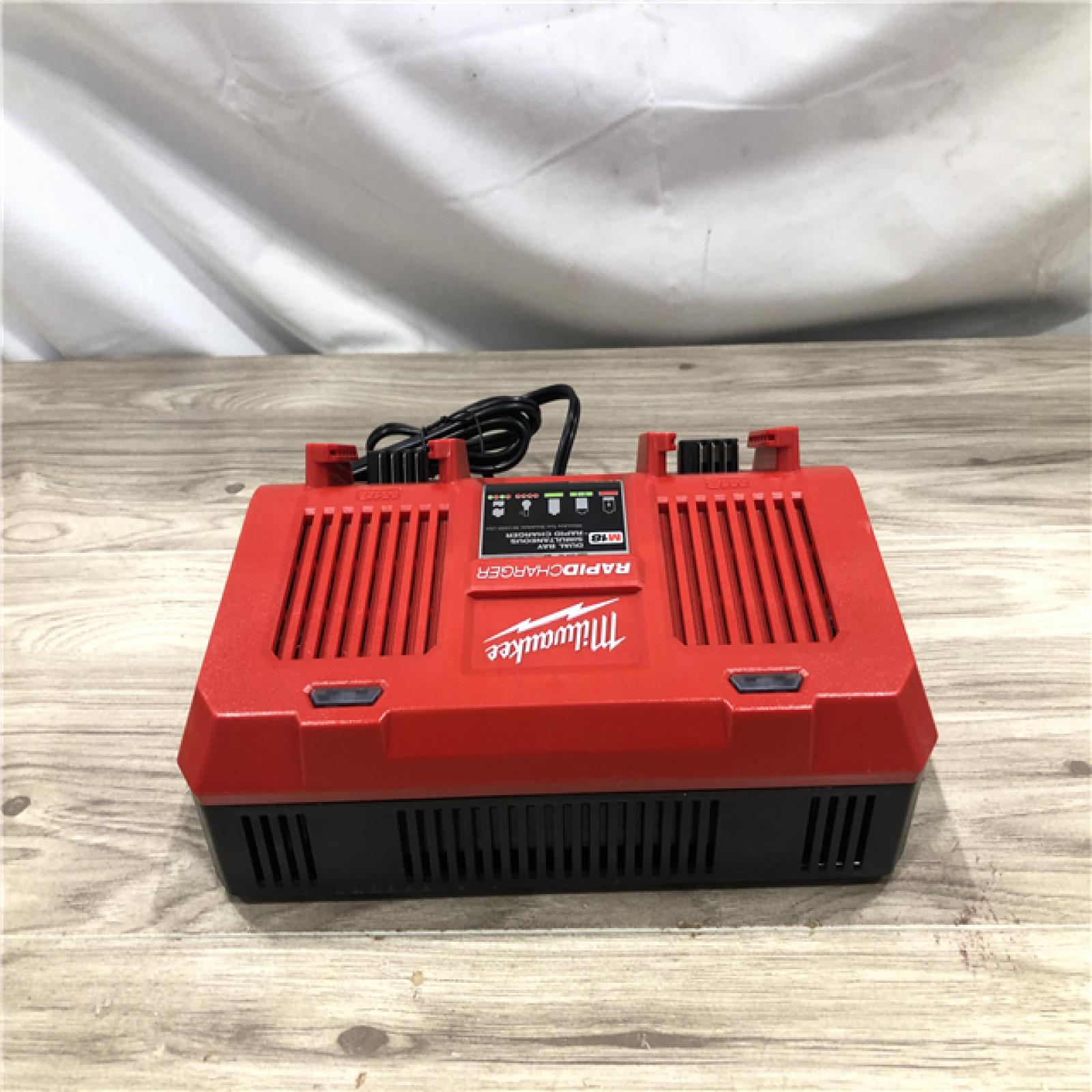 AS-IS Milwaukee 18-Volt Lithium-Ion Dual Bay Rapid Battery Charger (Tool-Only)