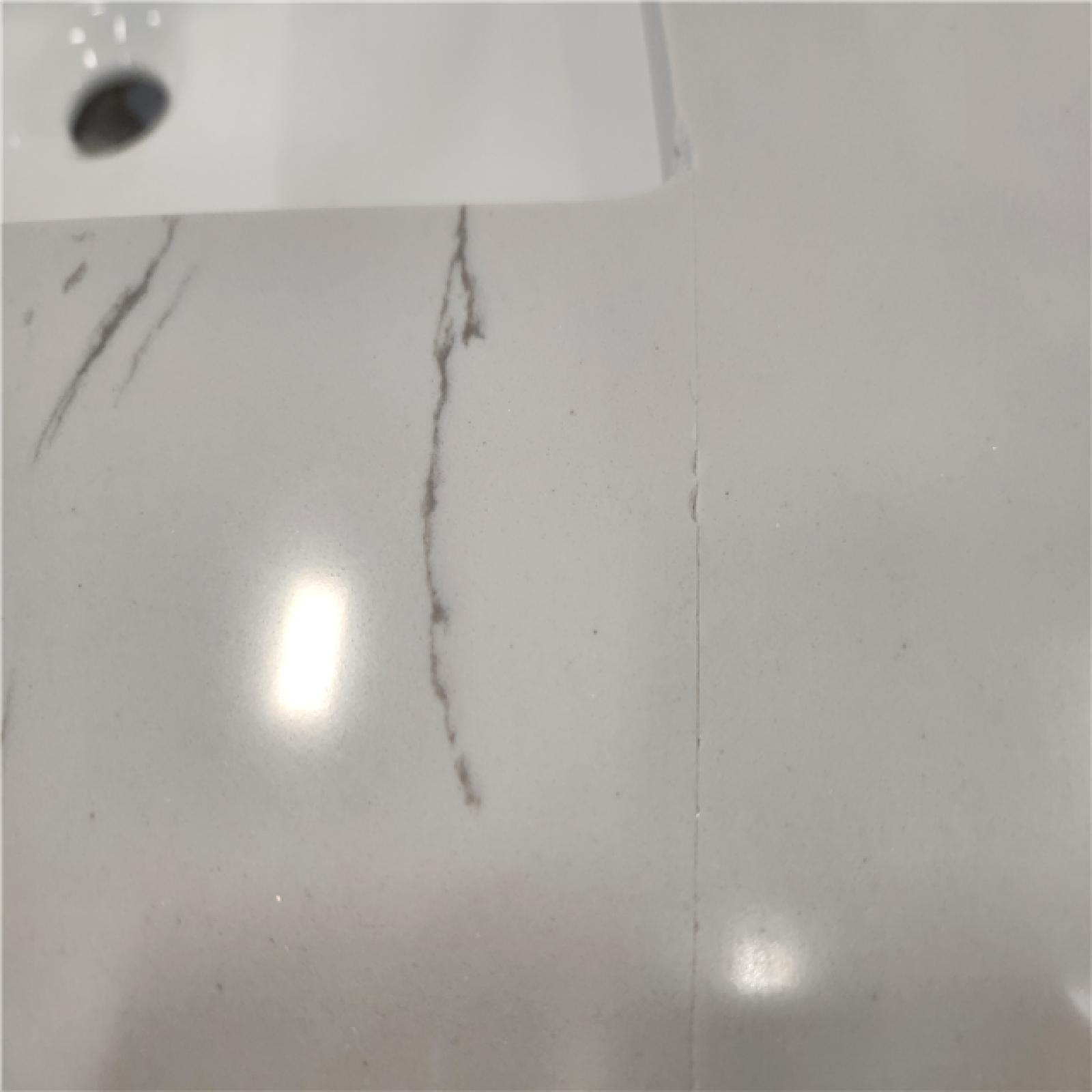 Phoenix Home Decorators Collection Stanhope 37 in. Single Sink Even Better Beige Bath Vanity with Carrara White Engineered Stone Top (Assembled) (Cracked Marble)