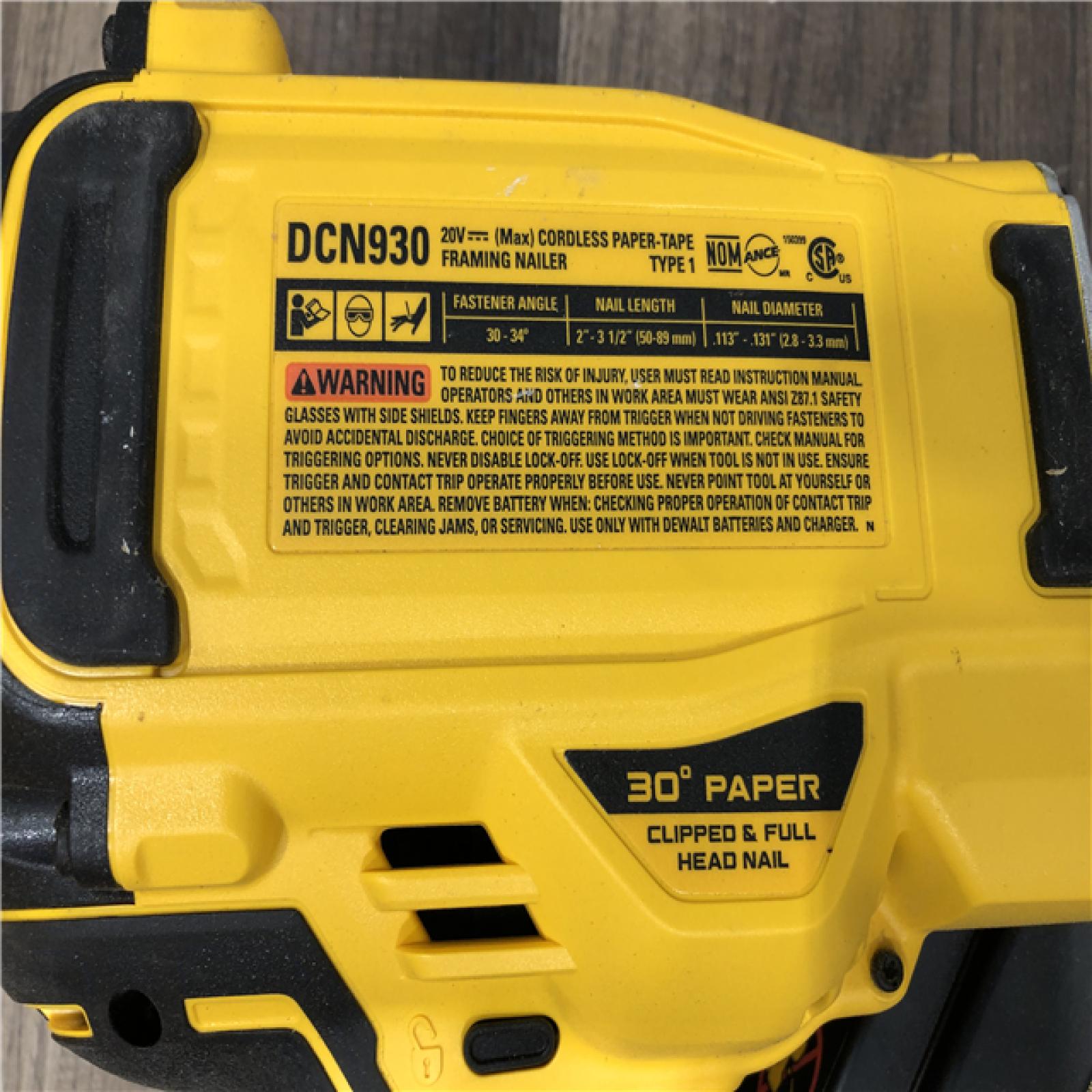 AS-IS DEWALT 20-Volt 30° Cordless Framing Nailer (Tool-Only)