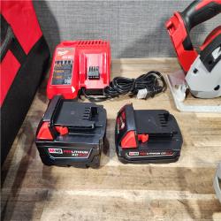 HOUSTON LOCATION - AS-IS Milwaukee M18 18-Volt Lithium-Ion Brushless Cordless Combo Kit (4-Tool) with 2-Batteries  1-Charger and Tool Bag