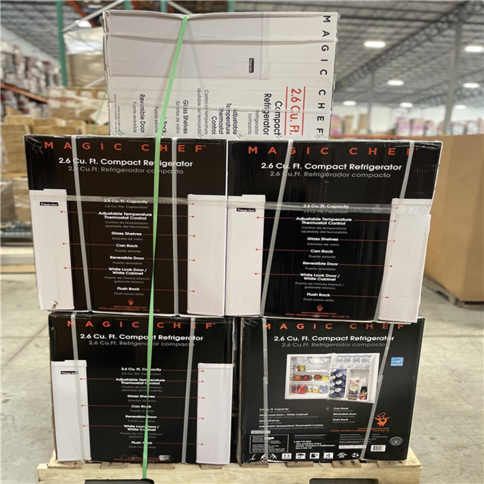 DALLAS LOCATION - MAGIC CHEF 2.6 CU. FT REFRIGERATOR PALLET-( 9 UNITS)