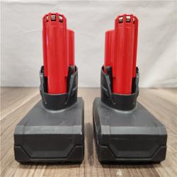AS-IS- Milwaukee M12 12V Lithium-Ion XC High Output 5.0 Ah Battery Pack (2-Pack) Starter Kit with Charger