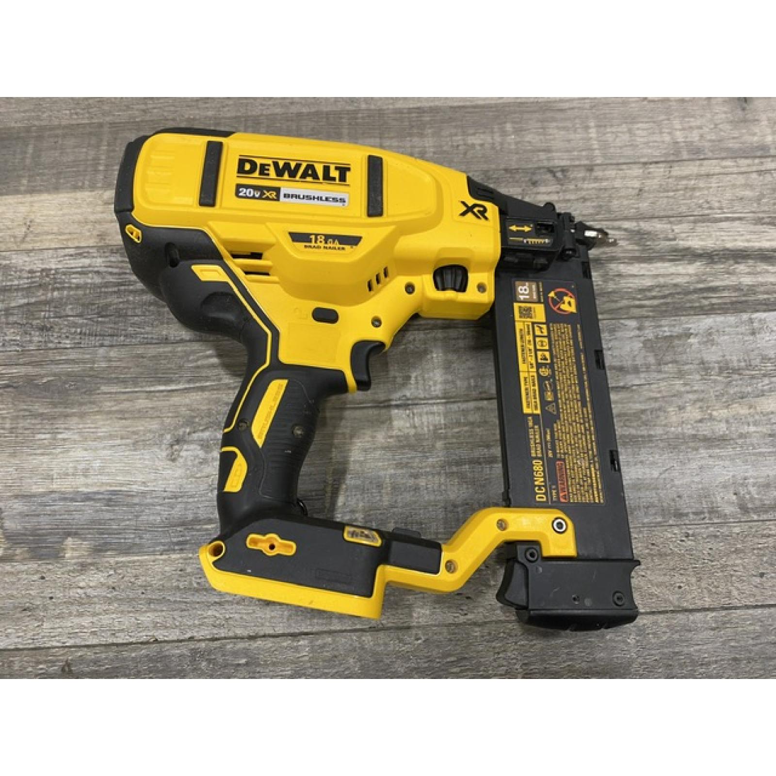 AS-IS DEWALT 20V MAX XR Lithium-Ion Electric Cordless 18-Gauge Brad Nailer (Tool Only)