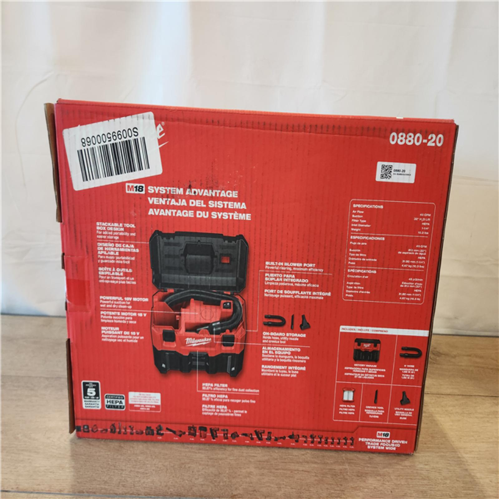 AS-IS- Milwaukee 18-Volt 2 Gal. Lithium-Ion Cordless Wet/Dry Vacuum (Vacuum-Only)