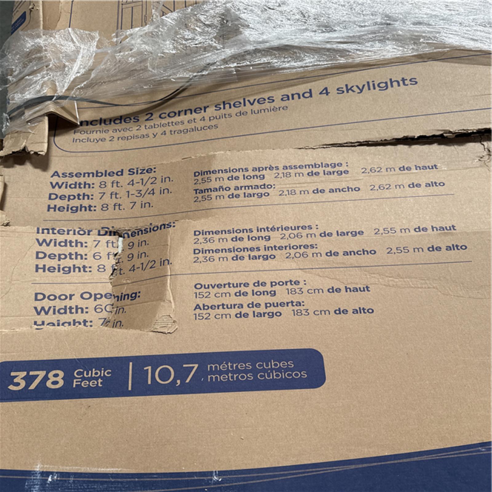 California AS-IS SUNCAST TREMONT Storage Shed (Box 1 & 2) Damaged Boxes