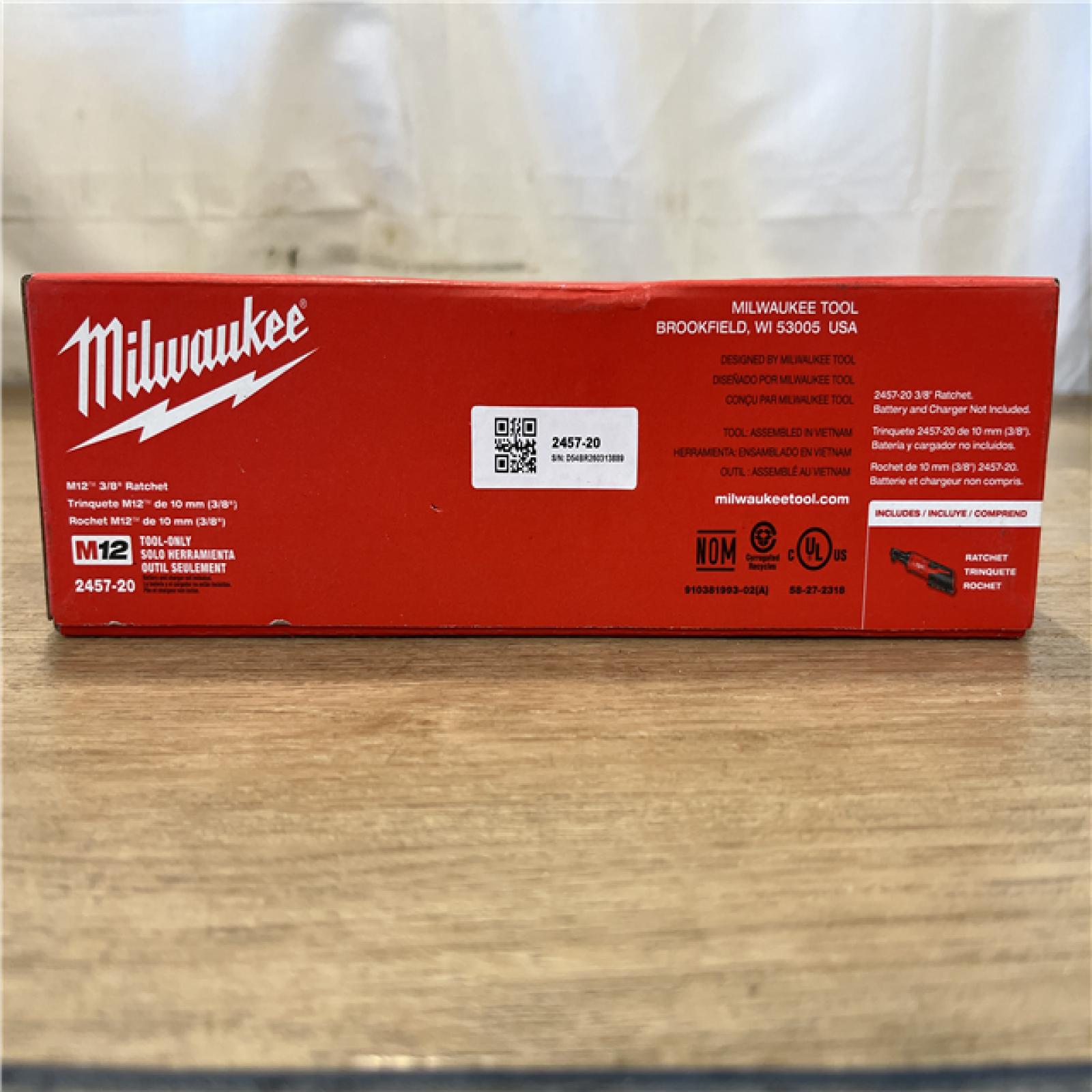 NEW! Milwaukee 12V Lithium-Ion Cordless 3/8 in. Ratchet (Tool-Only)