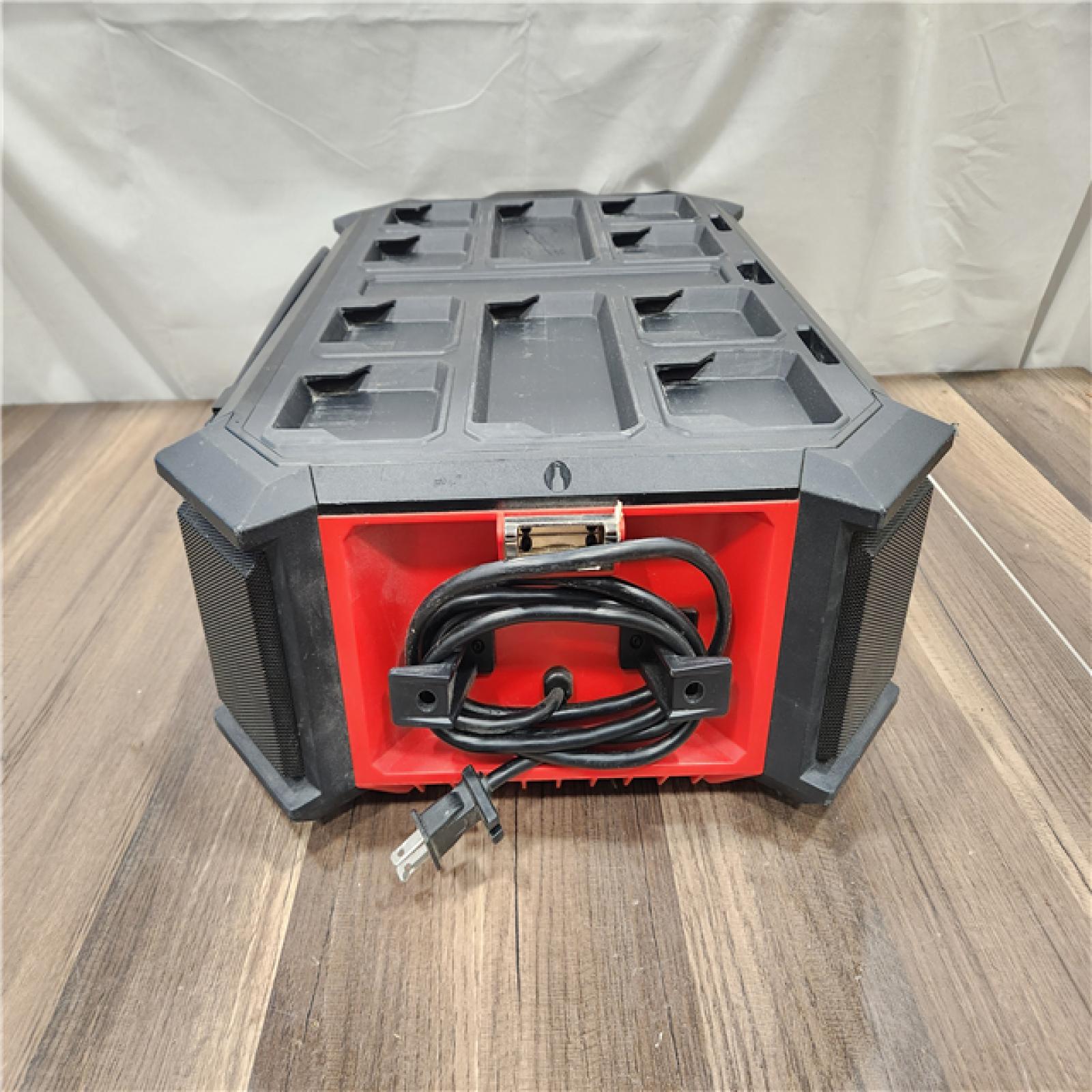 AS-IS- Milwaukee 18V M18 PACKOUT Lithium-Ion Cordless Radio + Charger (Tool Only)