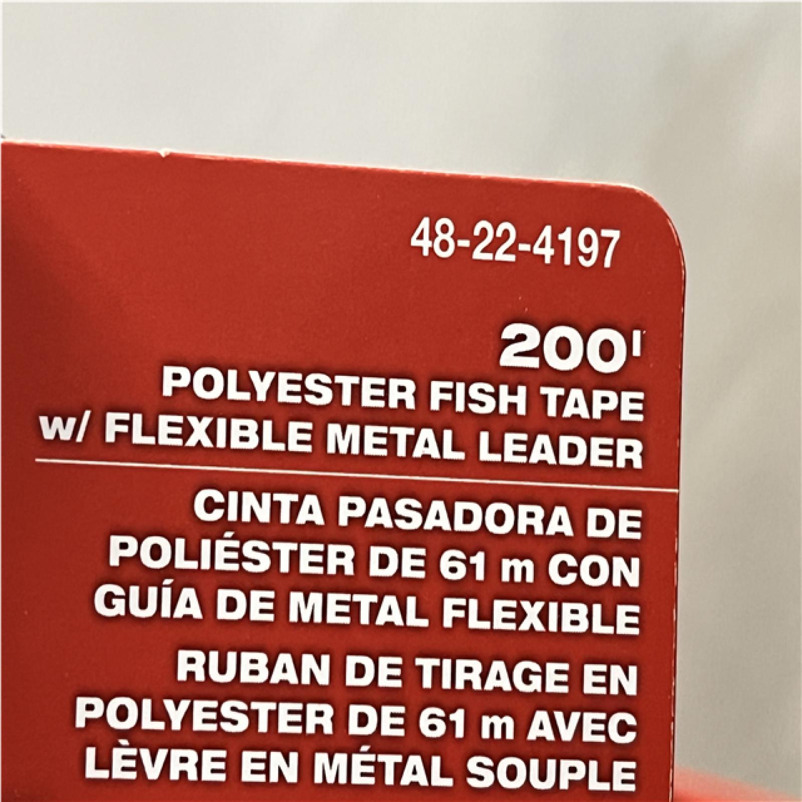 NEW - Milwaukee 200 ft. Polyester Fish Tape with Flexible Metal Leader