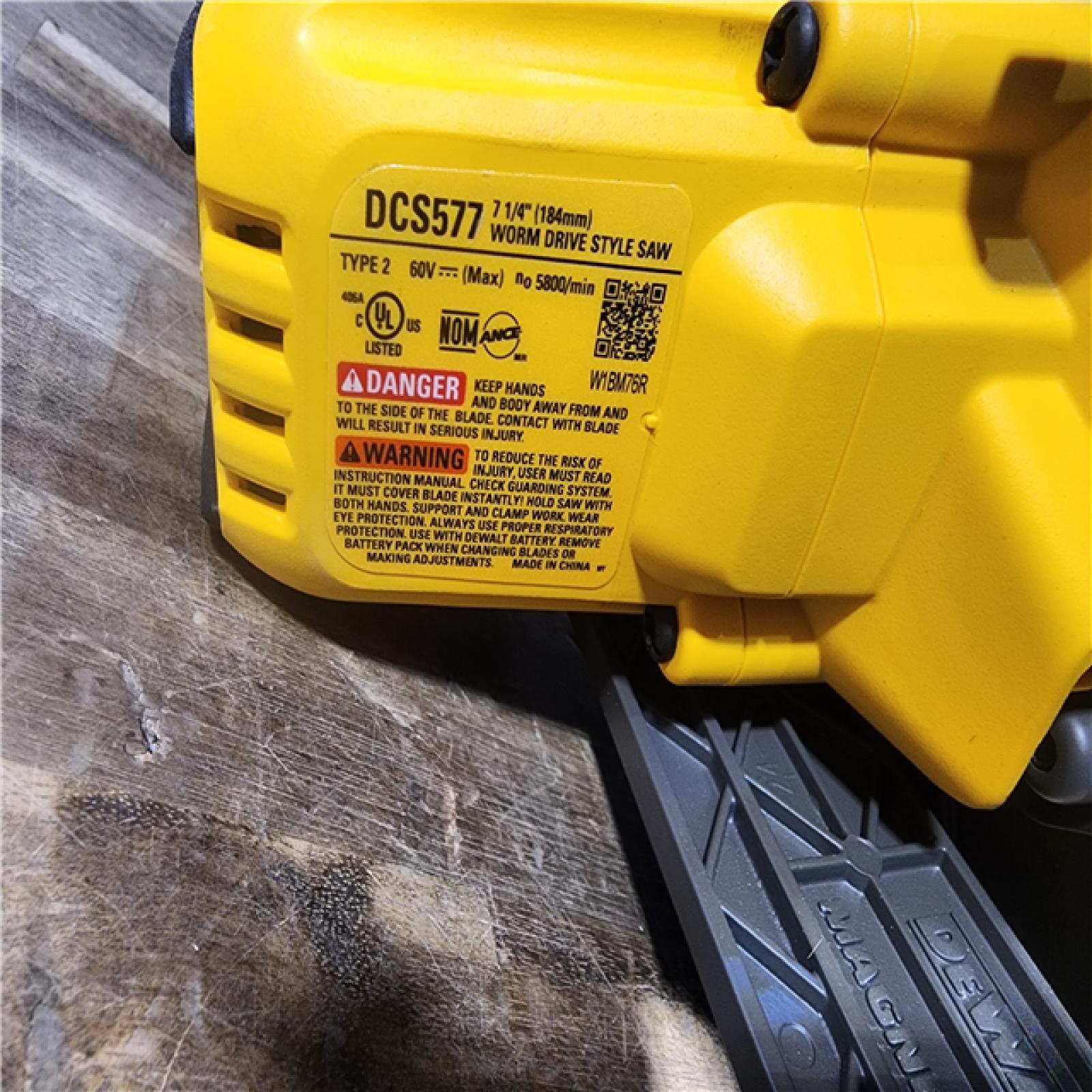 HOUSTON LOCATION - AS-IS DEWALT FLEXVOLT 60V MAX Cordless Brushless 7-1/4 in. Wormdrive Style Circular Saw (Tool Only)