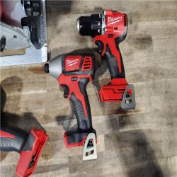 HOUSTON LOCATION - AS-IS Milwaukee M18 18-Volt Lithium-Ion Brushless Cordless Combo Kit (4-Tool) with 2-Batteries  1-Charger and Tool Bag