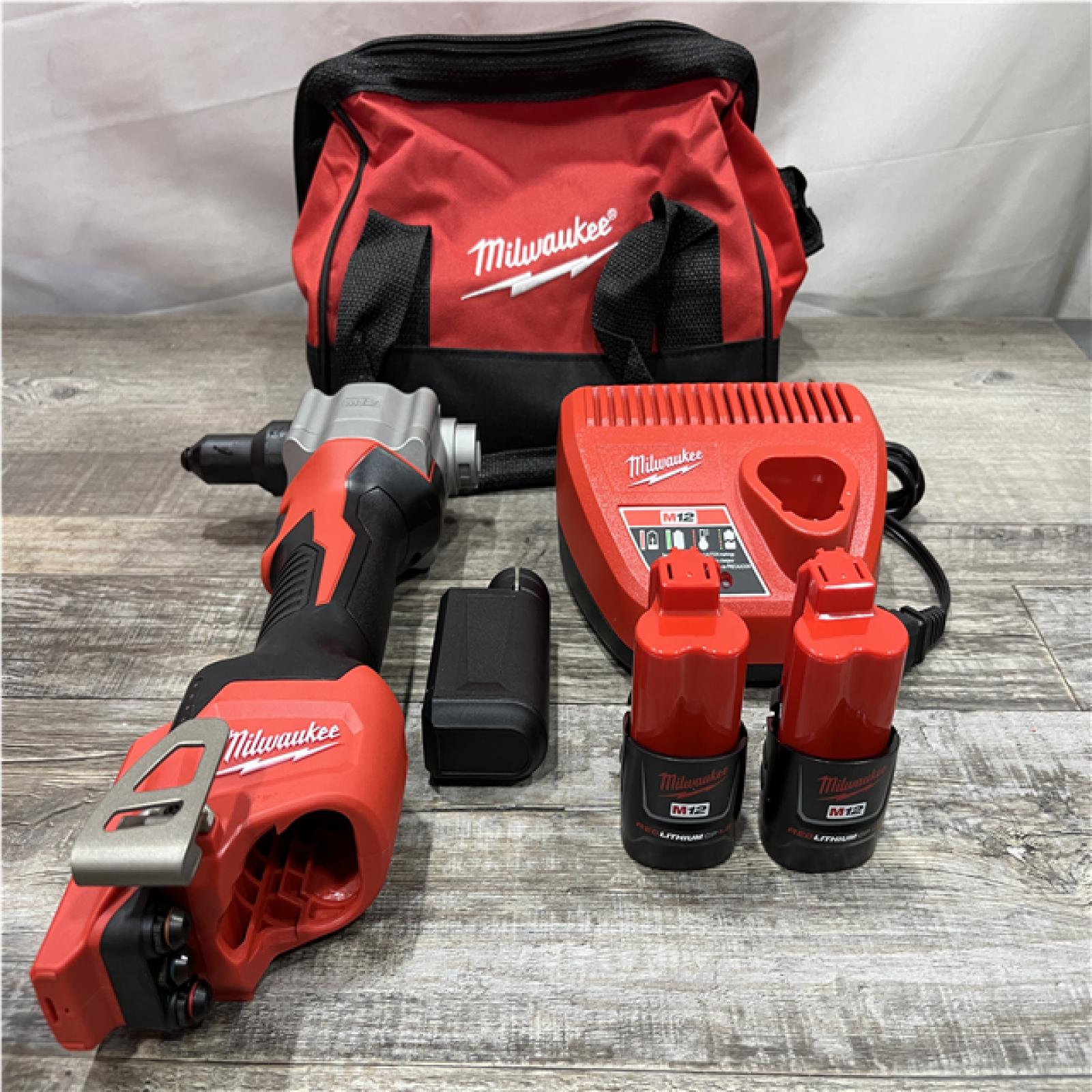 AS-IS Milwaukee 12-Volt Lithium-Ion Cordless Rivet Tool Kit