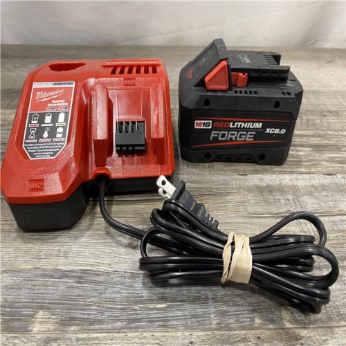 AS-IS Milwaukee 18-Volt Lithium-Ion REDLITHIUM FORGE Starter Kit with 8.0Ah Battery and Rapid Charger