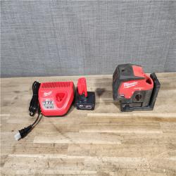 HOUSTON LOCATION - AS-IS Milwaukee Green 125 Ft. Cross Line and Plumb Points Laser Level Kit