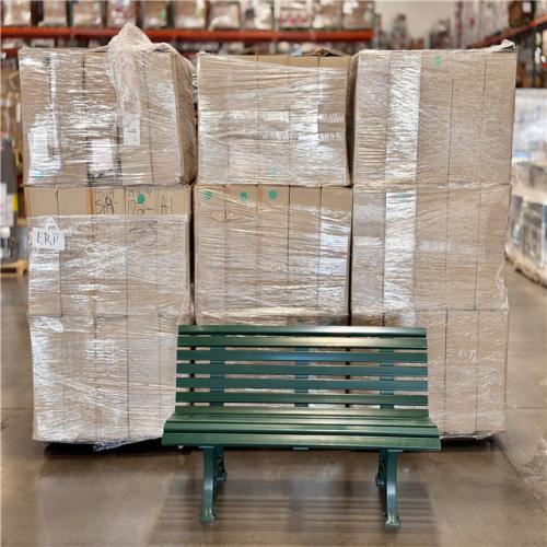 DALLAS LOCATION - NEW! Xpedx FLORIDA PARK BENCH  GREEN PLASTIC RESIN PALLET- (45 UNITS)