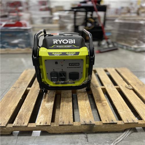 DALLAS LOCATION AS-IS RYOBI 4000-Watt Recoil Start Gasoline Powered Digital Inverter Generator with CO Detect Shutdown Sensor