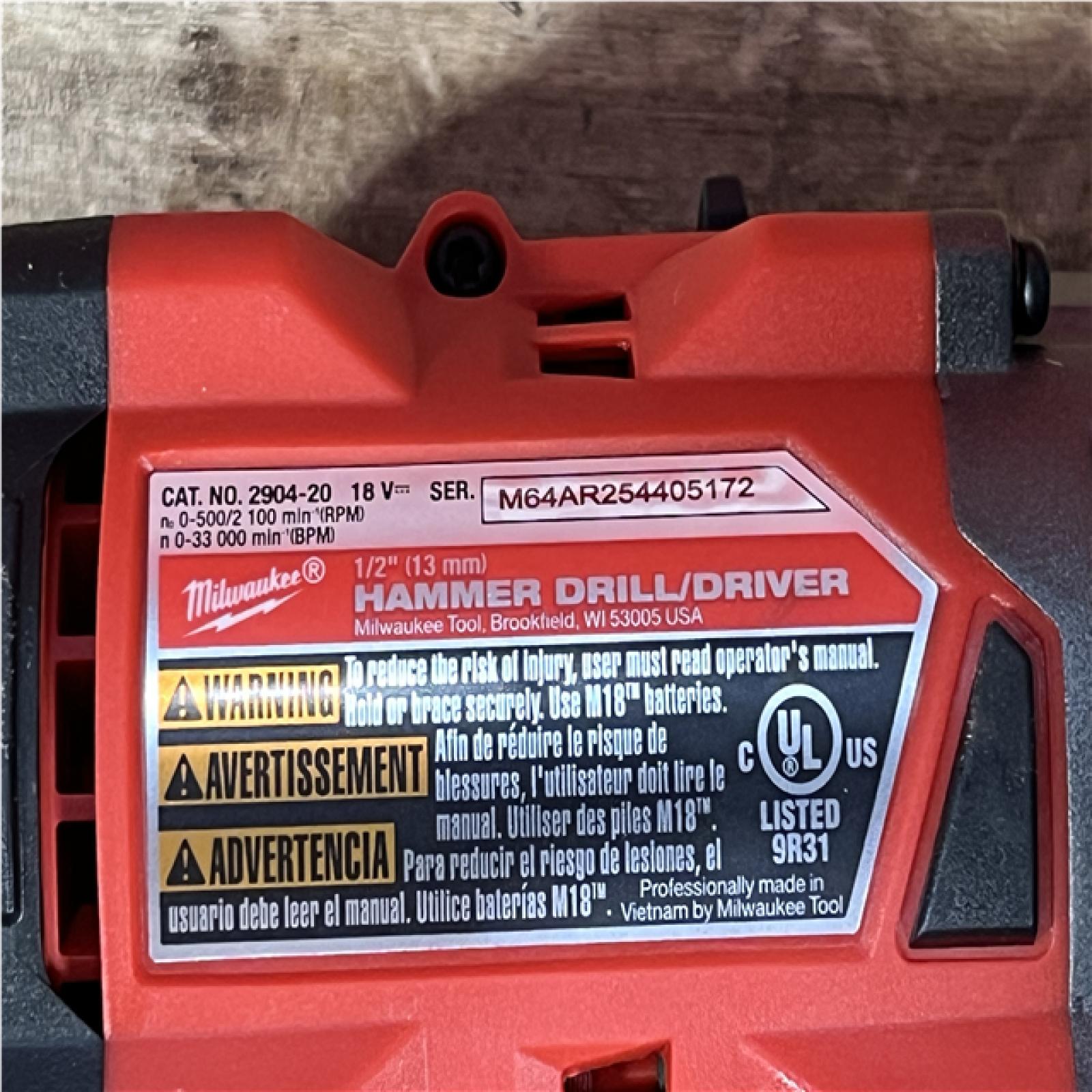 Houston Location AS-IS Milwaukee FUEL 18V Lithium-Ion Brushless Cordless 1/2 in. Hammer Drill/Driver (Tool-Only)