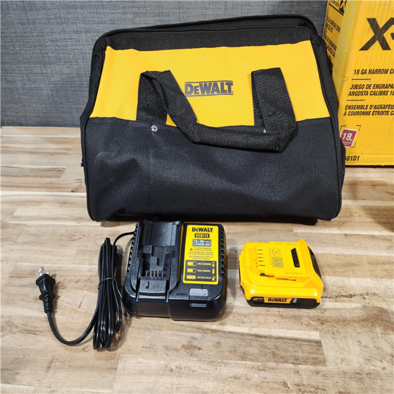 HOUSTON LOCATION - AS-IS DEWALT 20V MAX XR Lithium-Ion Cordless 18-Gauge Narrow Crown Stapler Kit