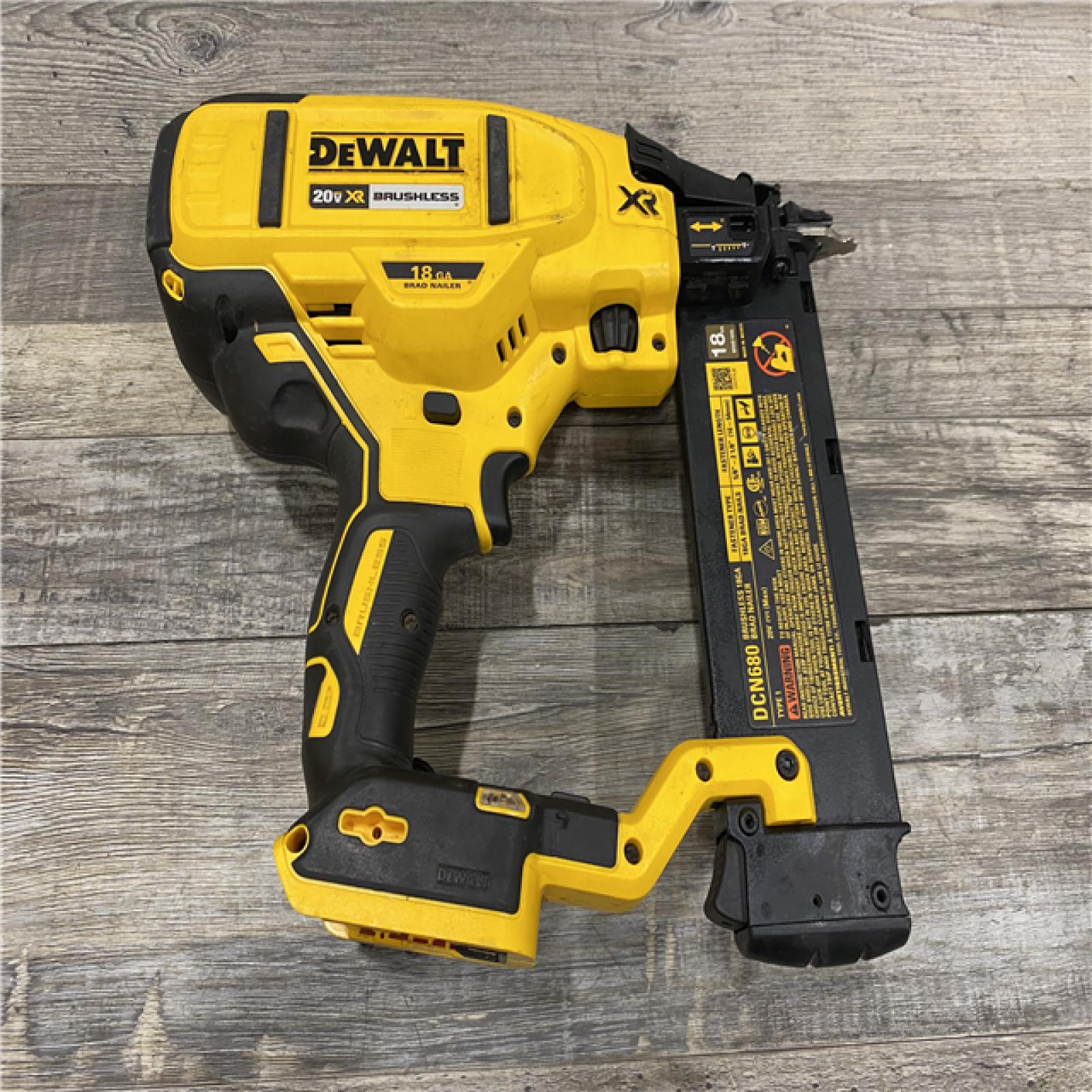 AS-IS DEWALT 20V MAX XR Lithium-Ion Electric Cordless 18-Gauge Brad Nailer (Tool Only)