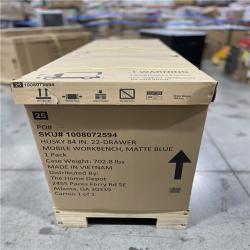 DALLAS LOCATION- NEW!- Husky Tool Storage Heavy Duty 84 in. W x 24 in. D Matte Blue Mobile Workbench Cabinet