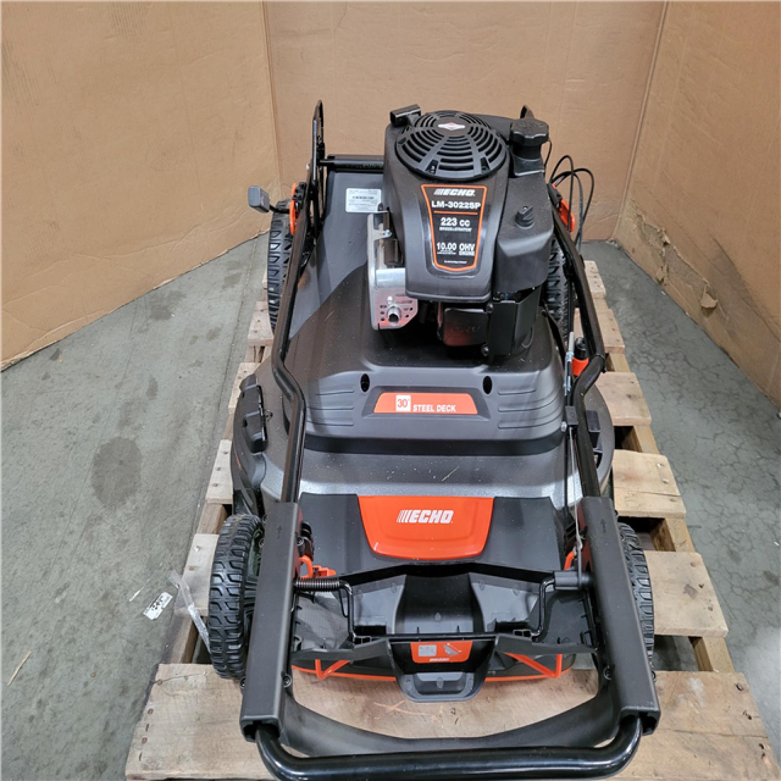 CALIFORNIA AS-IS ECHO 30 IN. 223CC MOTOR 3-IN-1 DUAL TWIN BLADE RWD SELF PROPELLED WIDE AREA LAWN MOWER