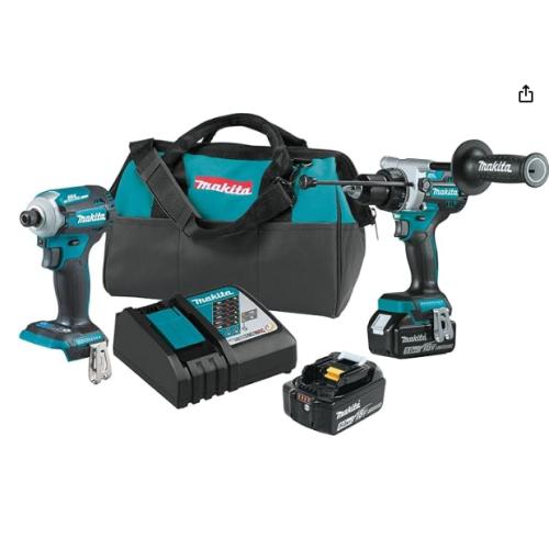 NEW! - Makita 18V LXT Lithium-Ion Brushless Cordless Combo Kit 5.0 Ah (2-Piece)