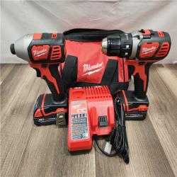AS-IS- Milwaukee 18V Cordless Brushed 2-Tool Drill/Driver and Impact Driver Kit