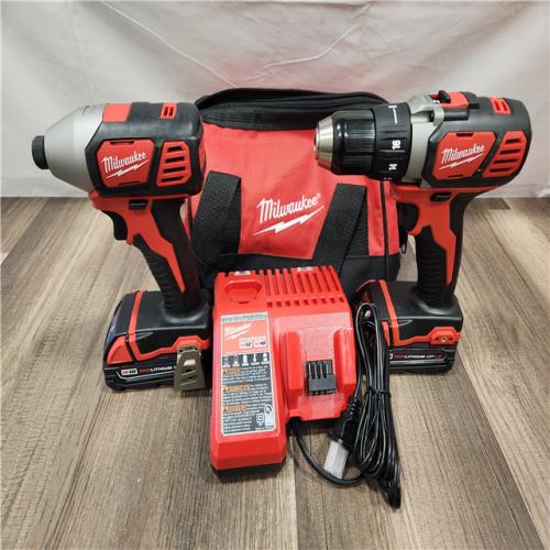 AS-IS- Milwaukee 18V Cordless Brushed 2-Tool Drill/Driver and Impact Driver Kit