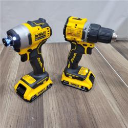 AS-IS Dewalt 20V MAX ATOMIC Brushless Compact Lithium-Ion 1/2 in. Cordless Drill Driver and 1/4 in. Impact Driver Combo Kit with 2 Batteries 2 Ah