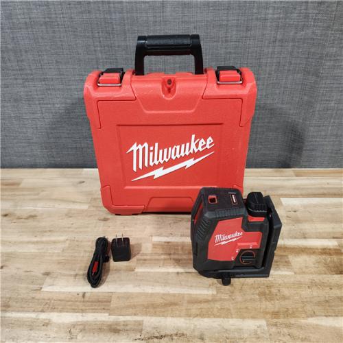 HOUSTON LOCATION - AS-IS Milwaukee Green 100 ft. Cross Line and Plumb Points Rechargeable Laser Level with REDLITHIUM Lithium-Ion (TOOL ONLY)