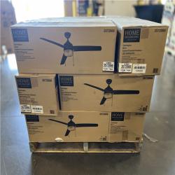 DALLAS LOCATION- Home Decorators Collection Carrington 60 in. Indoor/Outdoor Ceiling Fan with LED Dome Light Kit  Natural Iron with Black Blades PALLET -(18 UNITS)