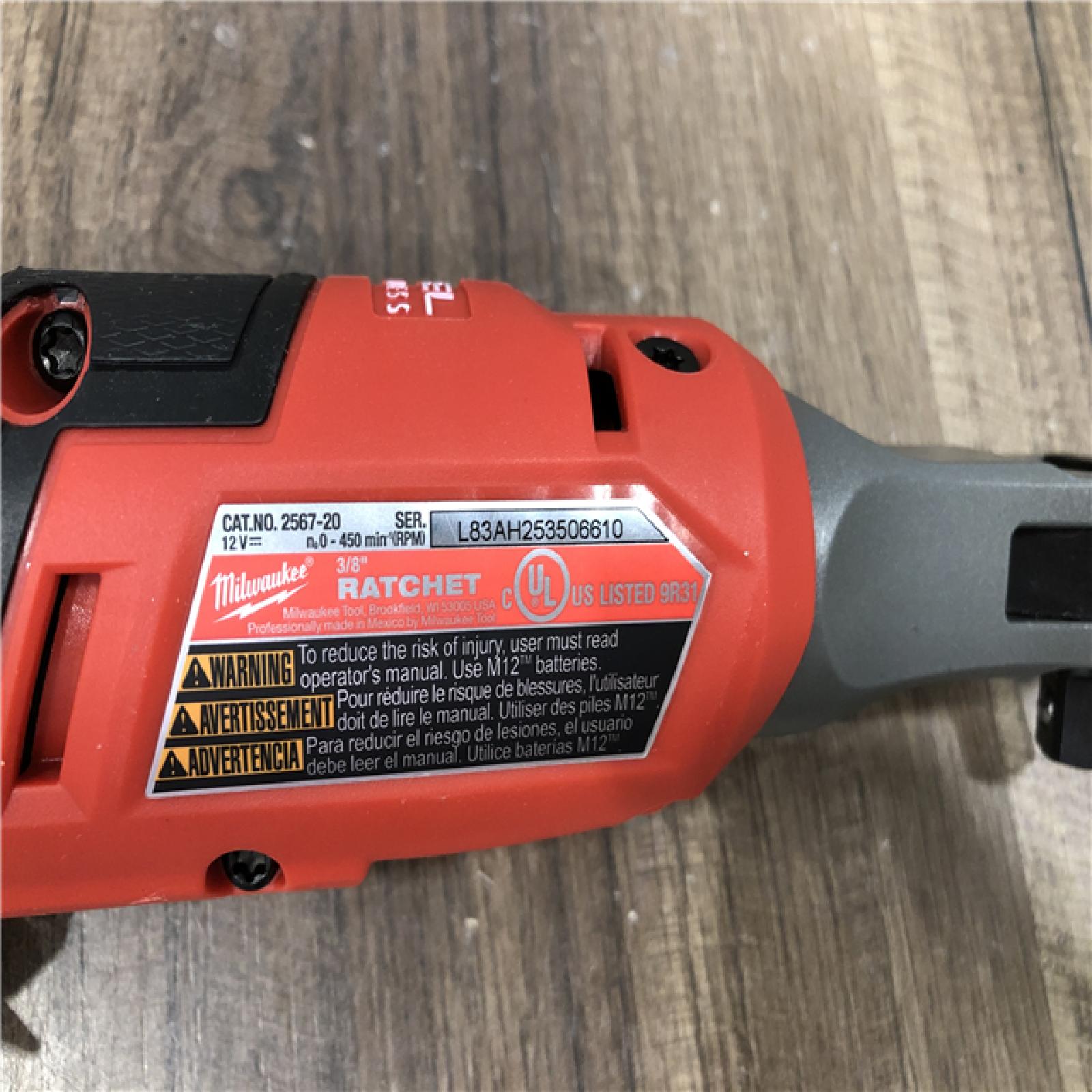 AS-IS Milwaukee FUEL 12-Volt Lithium-Ion Brushless Cordless High Speed 3/8 in. Ratchet (Tool-Only)